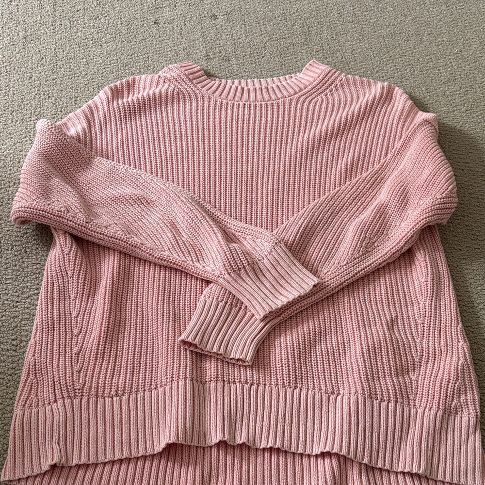 American Eagle Outfitters Pink Ribbed knit Sweater